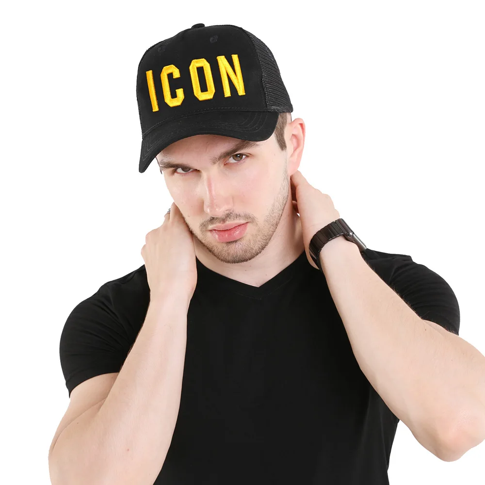 Бейсболка DSQ2 для мужчин и женщин сетчатая Кепка с вышитыми буквами-иконами шапка