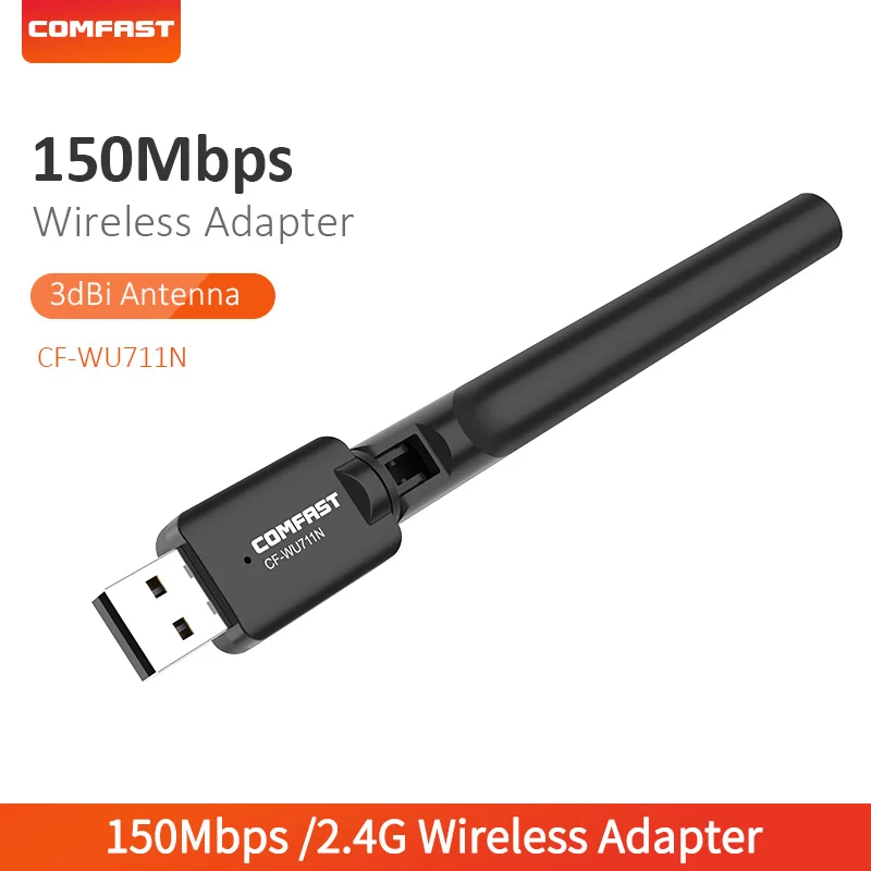 

Wi-Fi-адаптер, 150 Мбит/с, 2,4 ГГц, MT7601U, USB 2,0