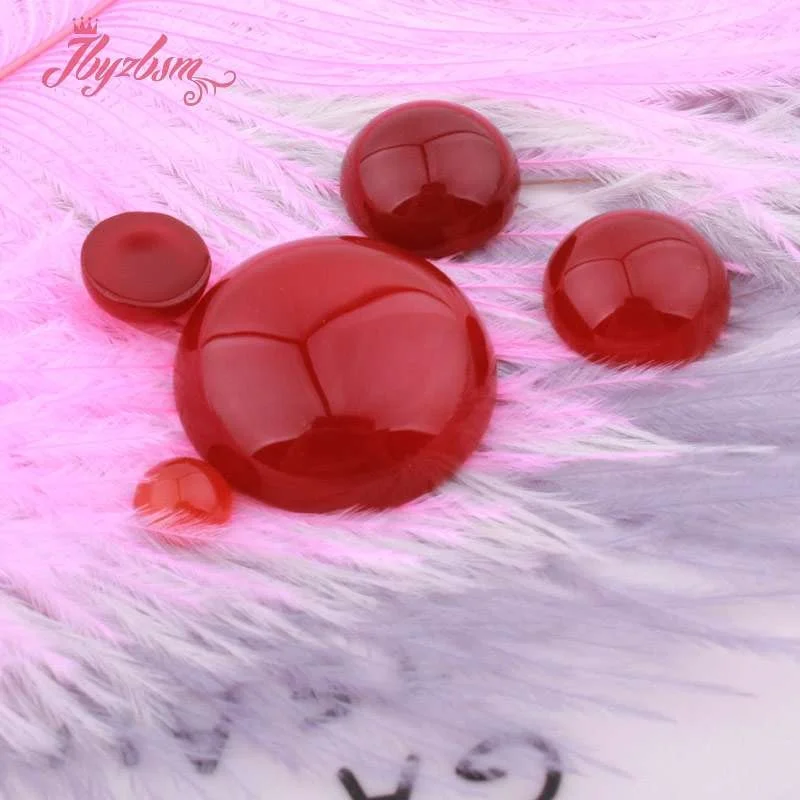 

Natural Coin Red Agates Beads CAB Cabochon Flatback Dome Undrilled Stone Beads For DIY Pandandt Earring Ring Jewelry Making 5pc