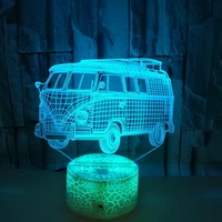 bus 3d led night lights cool 16 color changing dimmable lighting lamp touch usb charge table desk bedroom party decoration gift