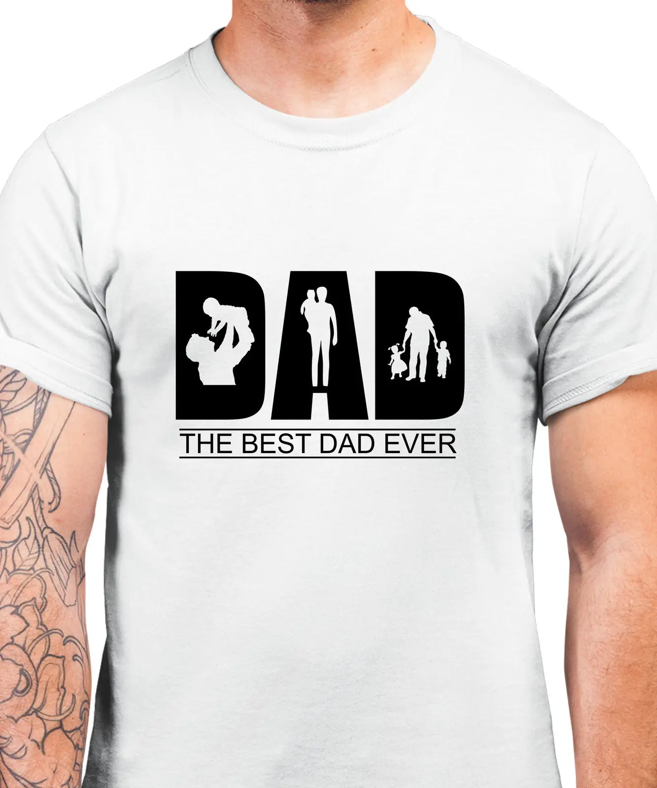 

Dad The Best Dad Ever T Shirt Mens Father's Day Gift Daddy Dad T-shirt New Summer Top Cotton Short Sleeves Tshirt Men Euro Size