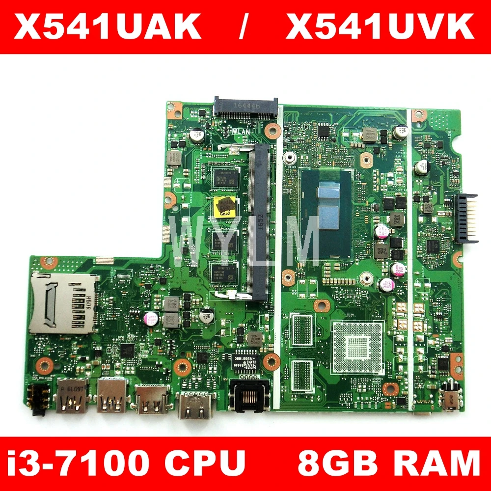 X541UAK с i3 7100 Процессор материнская плата REV 2 0 для ASUS X541UVK ноутбука USB 3 HDMI 100%