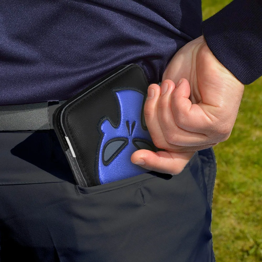 Craftsman синий/красный череп кожаный Гольф Scorecard/Yardage Обложка для книги 6," x 4"