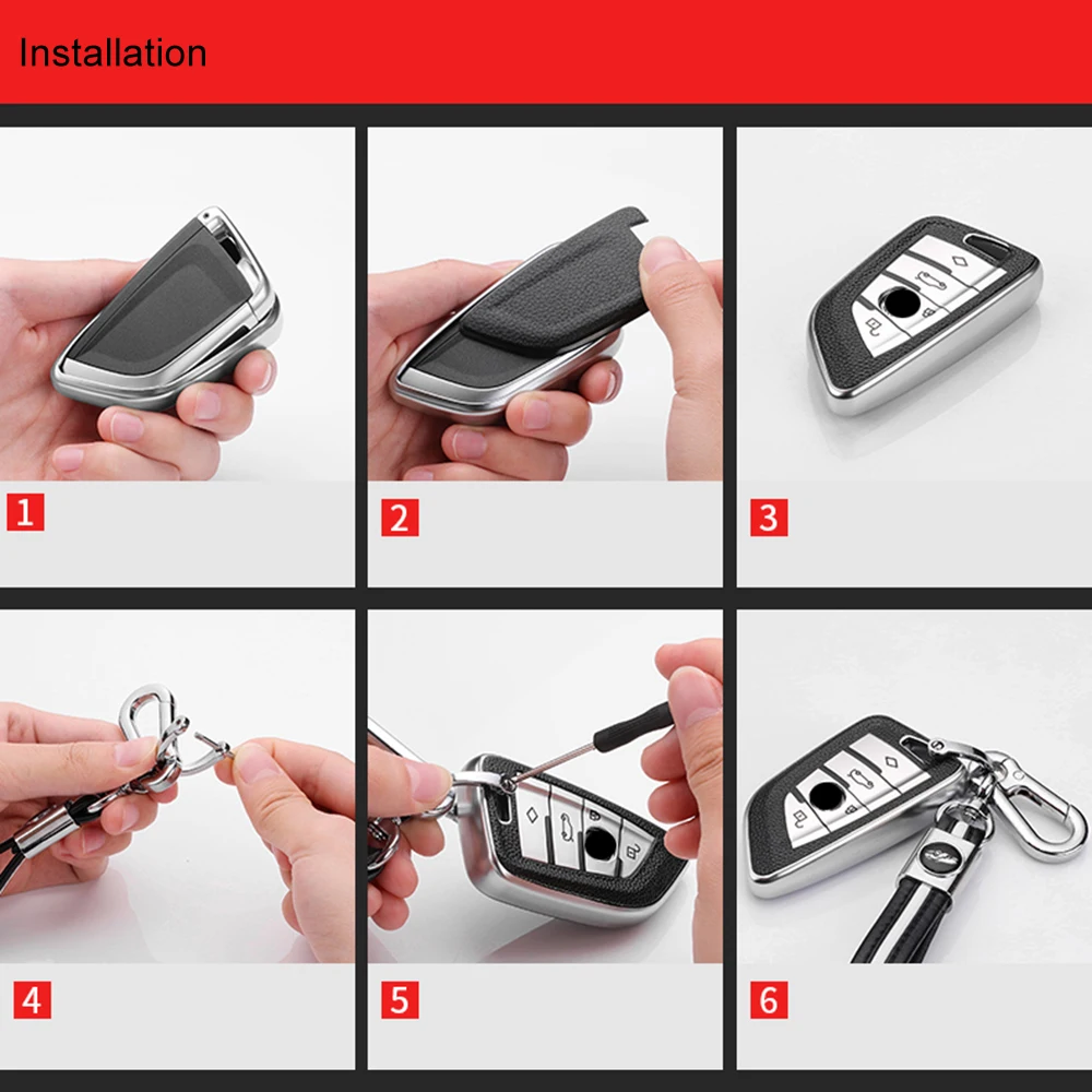 

TPU Carbon Fiber Pattern Car Key Case Cover Shell for BMW X5 F15 X6 F16 G30 7 Series G11 X1 F48 F39 Accessories Car Styling