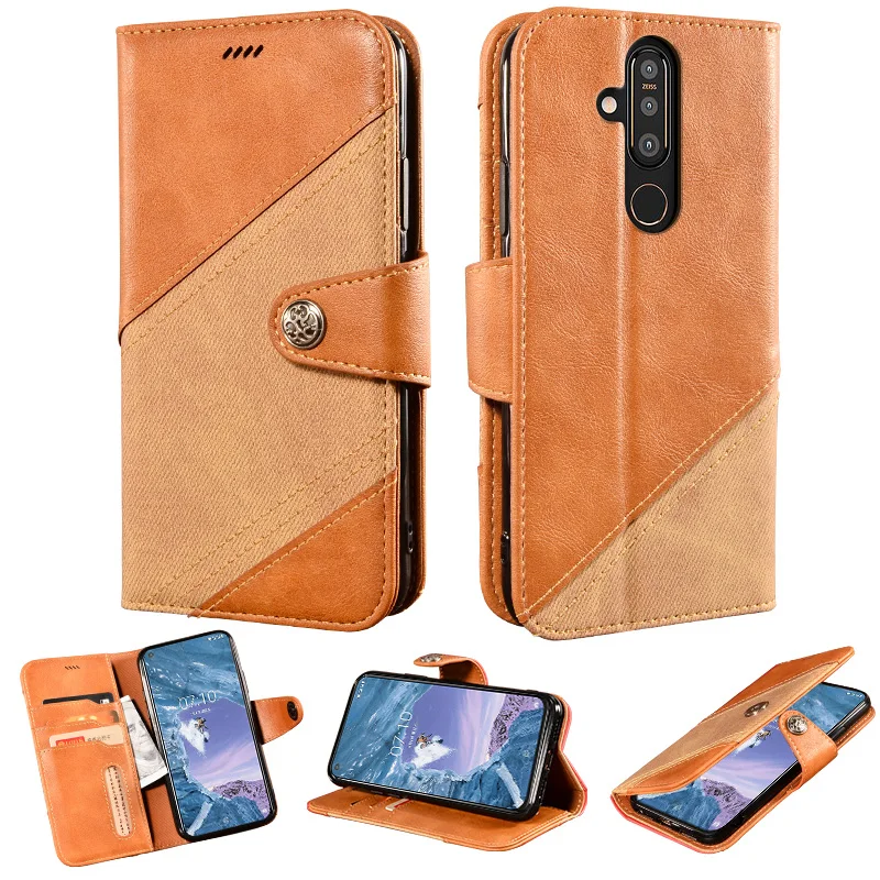 Кожаный флип чехол для Nokia X71 задняя крышка противоударный телефона