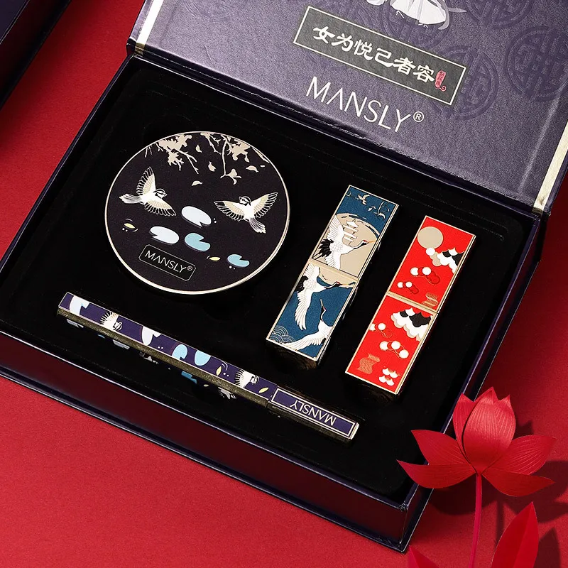 Mansly набор для макияжа в китайском стиле Подарочная коробка воздушная Подушка BB + 2