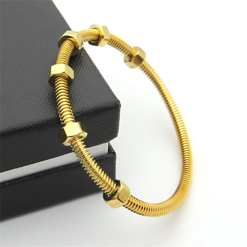Gold Men J. hangke, 1 пара, браслеты Carter, можно вращать, браслет для влюбленных с завинчивающимся узлом и браслет для женщин и мужчин, модный подарок, отвертка, брендовые браслеты - Окраска металла: Gold Men