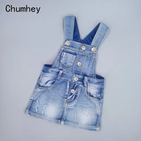 chumhey grade a baby girl clothes summer sundress toddler suspender denim straps overalls bebes clothing kids dresses for girls