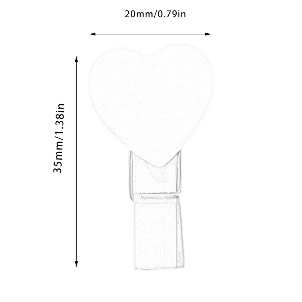 

New 12Pcs Mini Heart Wooden Clothespin Photo Paper Clips Peg Pin Craft Postcard Clips Love Photo Clips + 2M Hemp Rope