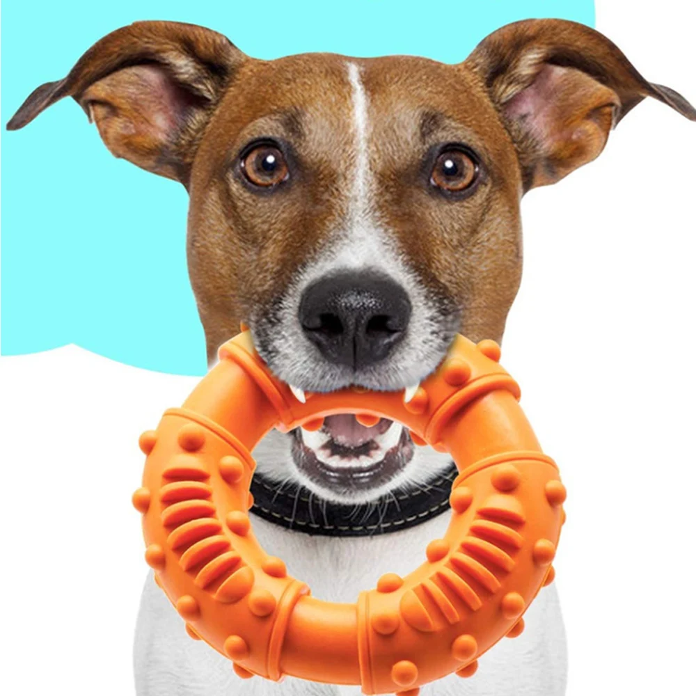 

Мягкие игрушки для собак, эластичные жевательные игрушки для собак, мячи для чистки зубов собак, сверхпрочное резиновое кольцо для собак