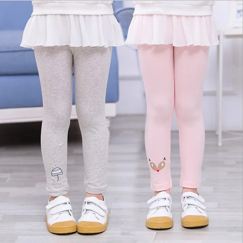 Новинка 2019 года брюки для девочек сезон весна осень детские леггинсы с милыми