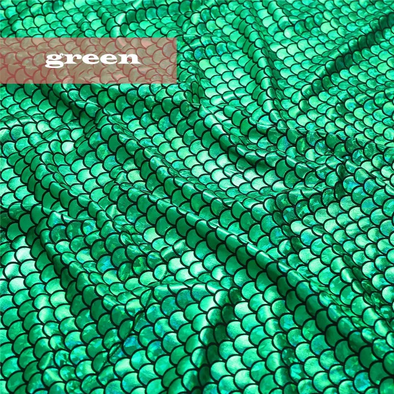 1 Meter/bag лазерный рыбьей чешуи с блестками из ткани в клетку Костюм русалки