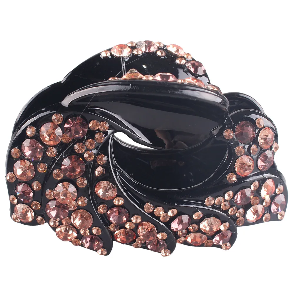 

Fashion Women Shny Crystal Hair Claws Rhinestone Hair Clips Headwear Flower Women Hair Accessories Ornament Hairpins Ladies
