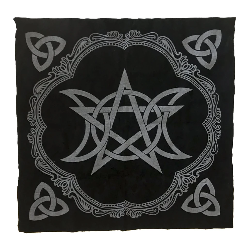 

1x Altar Tarot Place Card Fabric Pentagram Divination Tapestry 19:29 in Black