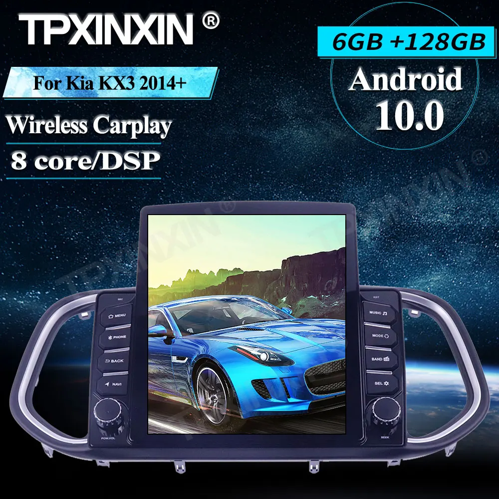 저렴한 자동차 라디오, 기아 KX3 2014 + 테슬라 스크린 안드로이드 10.0 GPS 자동차 멀티미디어 플레이어 헤드 유닛 오디오 라디오 네비게이션 무선 카플레이