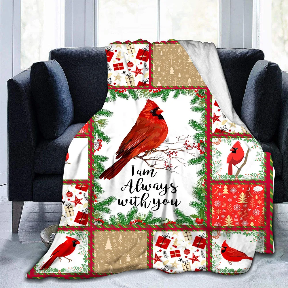 

Cardinal Birds Flannel Blanket Ultra Soft Velvet Blanket Lightweight Luxurious Animal Print Fleece Throw Blanket for Adult Kids