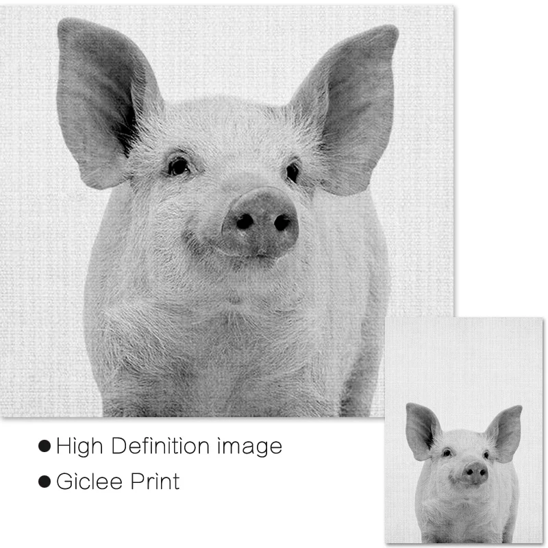 Настенная картина с изображением поросенка для детской комнаты милая ферма