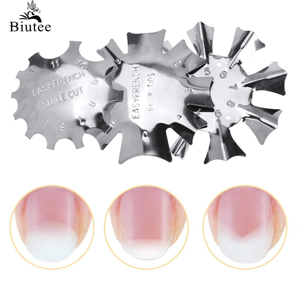 3 шт./компл. Легкий Французский резчик трафарет для ногтей инструмент в форме