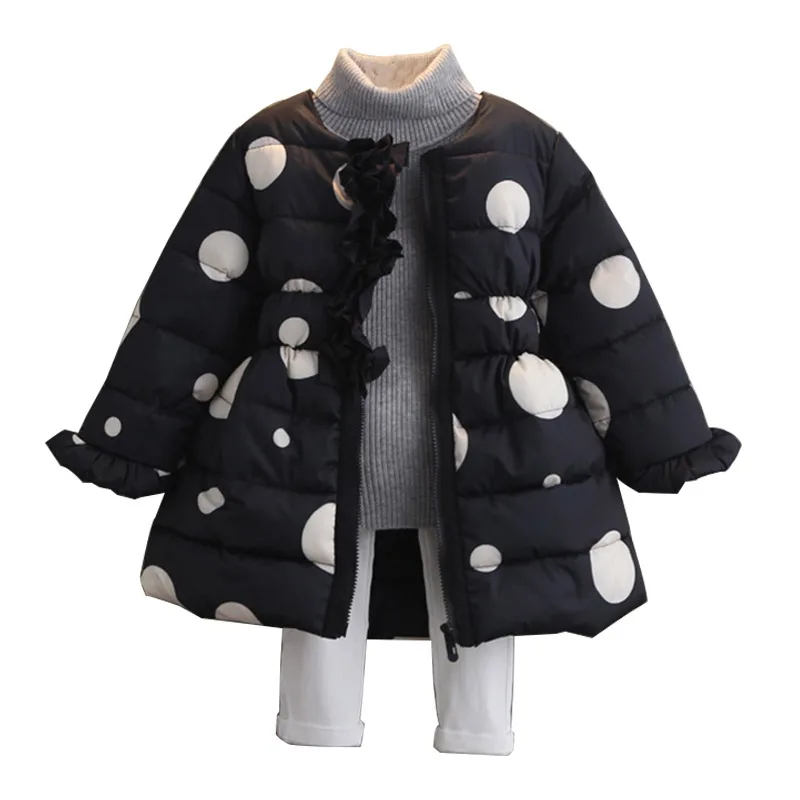 Girls clothing Winter Warm dot down Cotton Jackets Children Coats Girl kids Clothes kids down coat kids down jacket