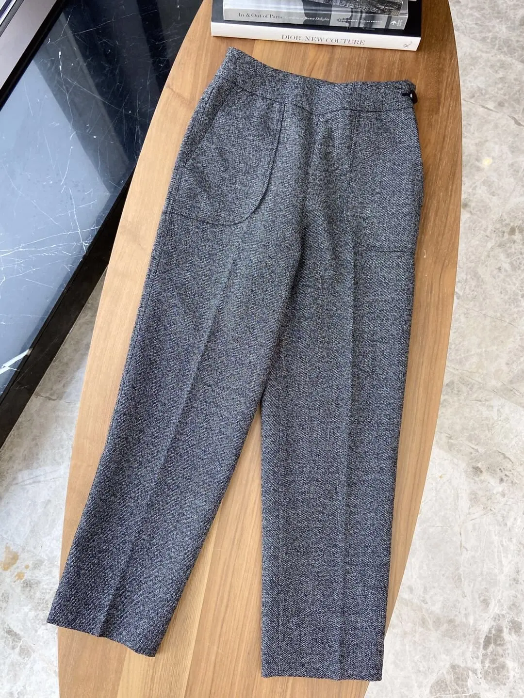 

Модные 2023 свободные женские ретро шерстяные повседневные брюки 1109