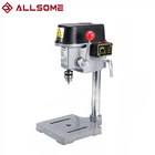 Стойка для электродрели ALLSOME, 340 Вт, Настольная мини-стойка, кронштейн сделай сам, сверлильный станок с фиксированной рамой, сверлильный патрон 1-13 мм, для работы по дереву