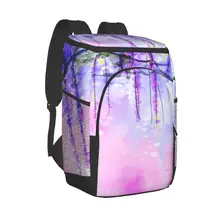 Large Cooler Bag Thermo Lunch Picnic Box Abstract Flower Wisteria Insulated Backpack Ice Pack Fresh Carrier Thermal Shoulder Bag
