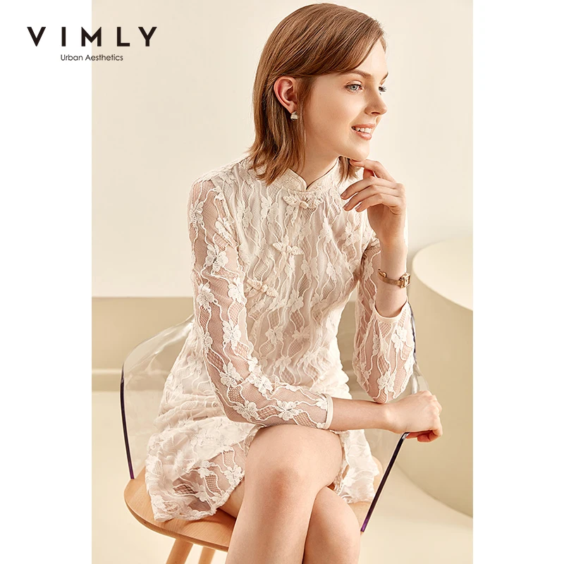 Платье-Ципао женское кружевное с воротником-стойкой F2363 | Женская одежда