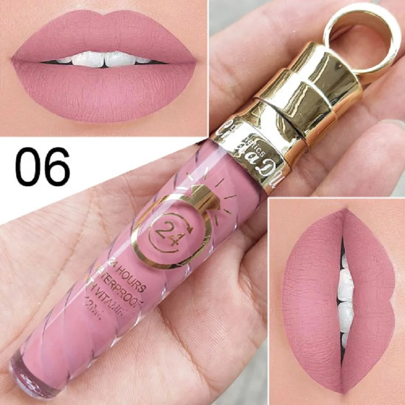 

20Color Waterproof Lips Matte Liquid Lipstick Long Lasting Pigment Nude Glitter Style Lip Gloss Beauty Red Lip Tint Makeup Gift