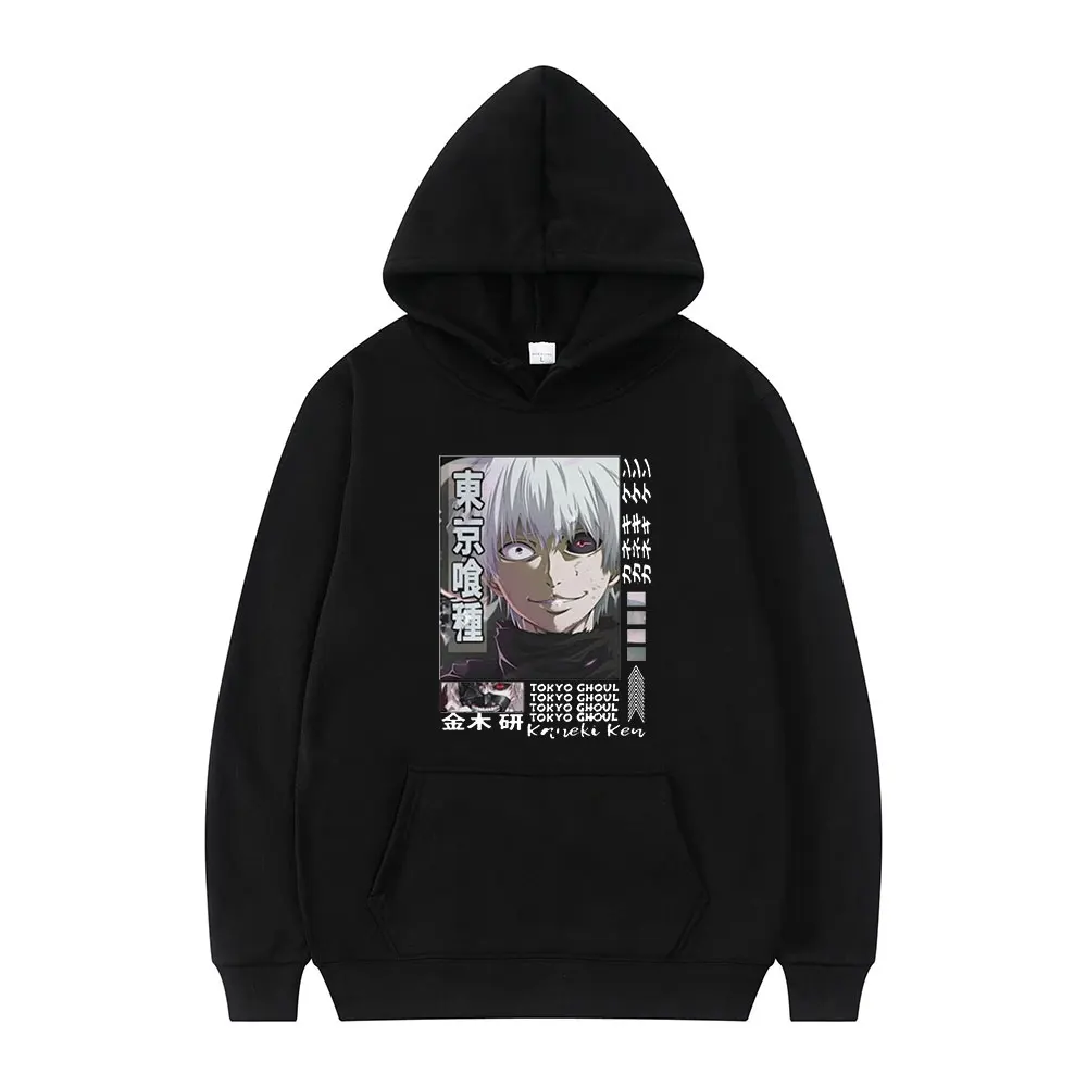 

Японское аниме Kaneki Ken Токийский Гуль подарки для друзей Зимняя Толстая свободная дизайнерская нишевая толстовка унисекс с длинными рукавам...