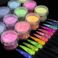 15g acrylic powder chunky glitter mermaid bulk sequins tips carving polymer extension builder for french charms nail accessories
