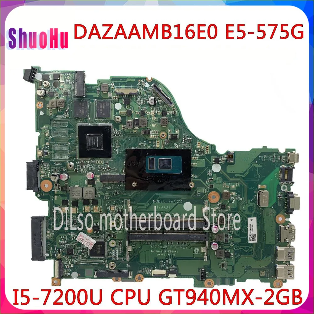 KEFU E5 575G материнская плата I5 7200U Процессор для Acer Aspire 575 574 F5 573 DAZAAMB16E0