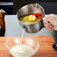multi use steel gravy oil soup fat separator grease oiler filter strainer bowl home kitchen cooking tools