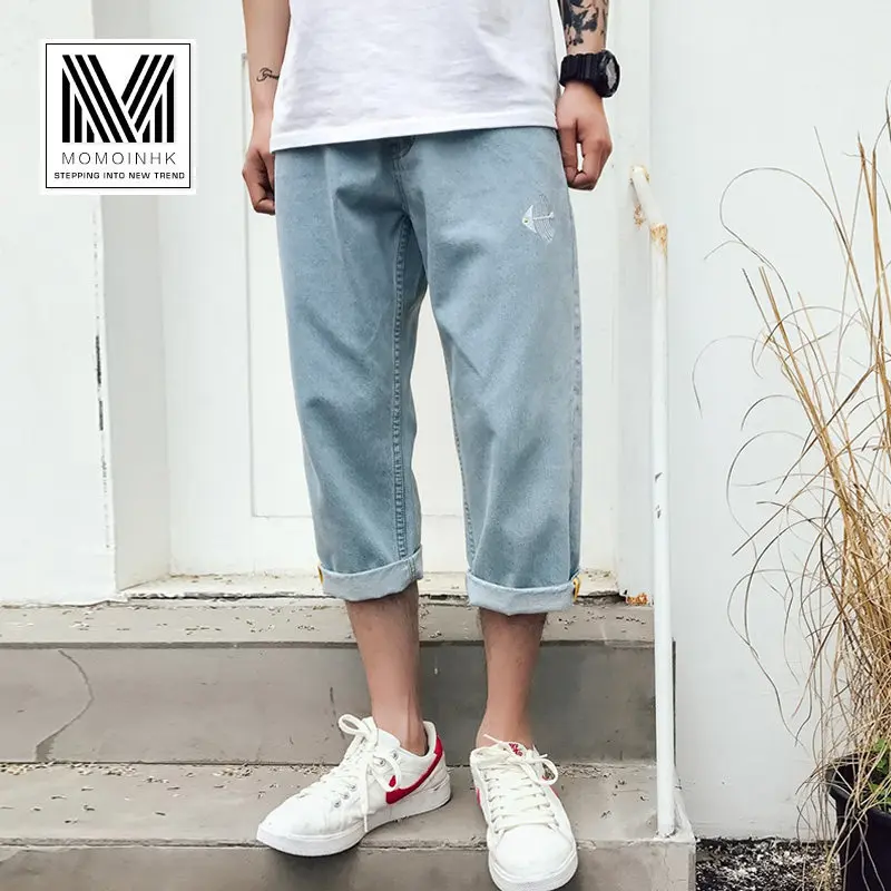 

Fashion Denim Jeans men's Korean 2021 Slim feet cropped short shorts casual pants youth summer teenagers shorts