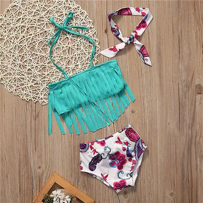 2017 для Одежда детей малышей девочек принт с цветочным рисунком кисточками лямкой