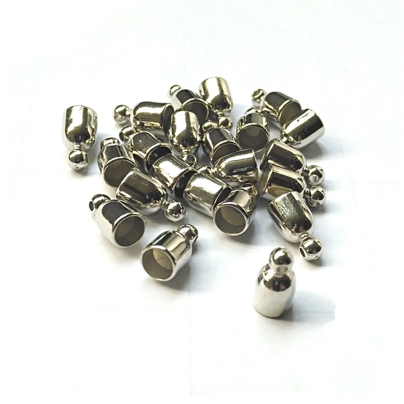 Meibeads 20 шт./лот фитинг 10*6 мм кожаный шнур родий CCB (пластик) торцевые колпачки DIY