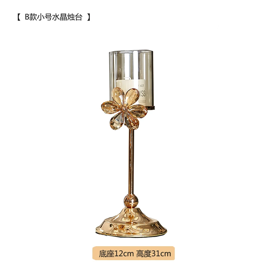 

Nordic Luxury Candle Holders Decorations Modern Metal Crystal Candle Holders Dining Table Decor Sujetavelas Room Decor BC50ZT