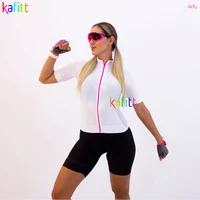 kafitt cycling suit overalls white female cycling jumpsuit summer short sleeve monkey cyclist clothing outfit triathlon
