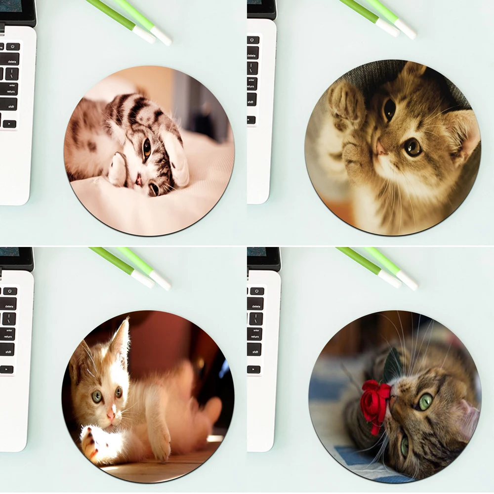 

cat paw mousepad Kawaii Small Round Mouse Pad Cute Soft Desk Mat Drop Shipping 20x20cm Mini Carpet