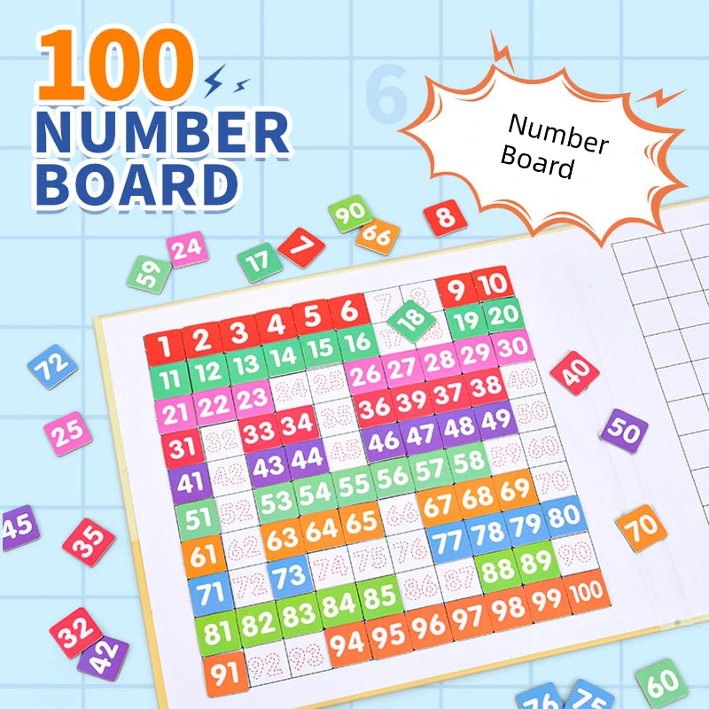 

Book Clip Design Magnetic 1-100 Number Board Math Toy Teaching Children Number Sense Training Early Education Toy For Kids