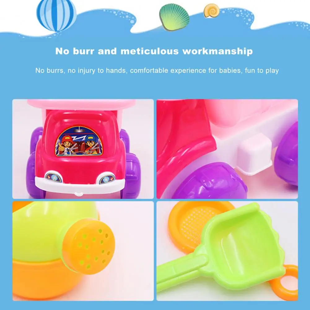 6Pcs/Set Useful Baby Beach Toy Portable Easy-carrying Multiple Styles Interactive Beach Sand Bucket Castle Set for Outdoor
