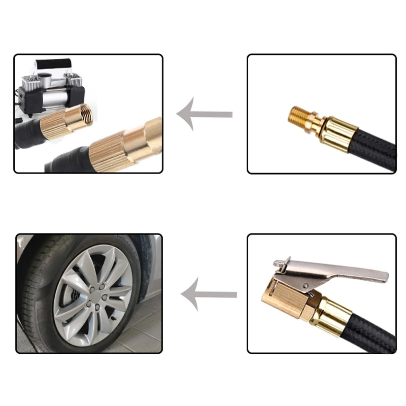 

Car Bike Motorcycle Car Tire Air Inflator Can be deflated Air Chuck Inflator Pump Extension Hose Adapter Twist Tyre Chuck