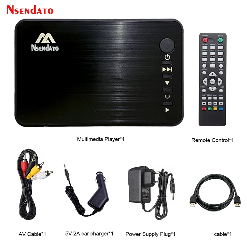 Mini Full HD Media multimedia Player Autoplay USB External HDD Media Player With Car Charger HD VGA AV FOR SD U Disk MKV RMVB