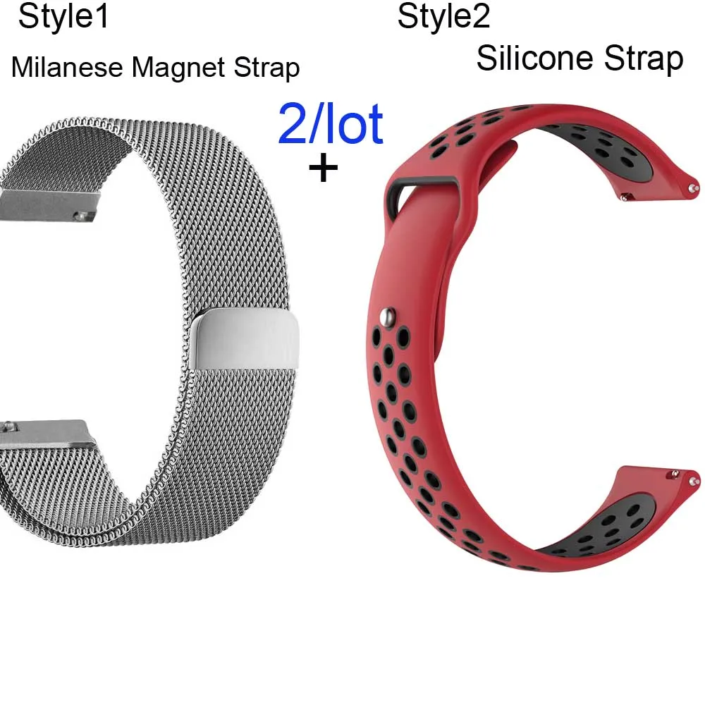 Silver-Red black 22 мм браслет ремешок для Xiaomi Amazfit GTR 47 мм Pace Stratos ремешок для часов samsung gear S3 Galaxy 46 мм ремешок для часов для huawei Gt - Цвет: Silver-Red black