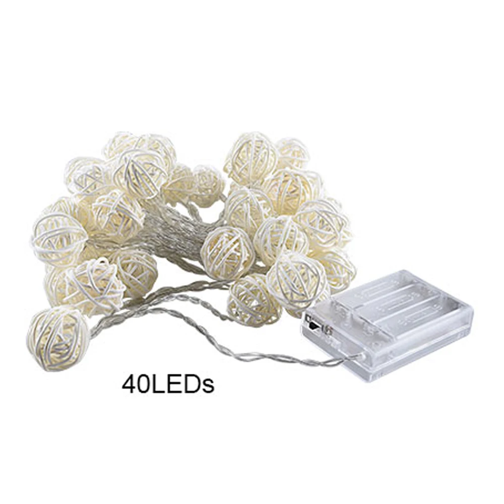 

40 LED Ball Garland String Lights Christmas USB Fairy Lighting Strings for Outdoor Holiday Wedding Xmas Party Home Decoration