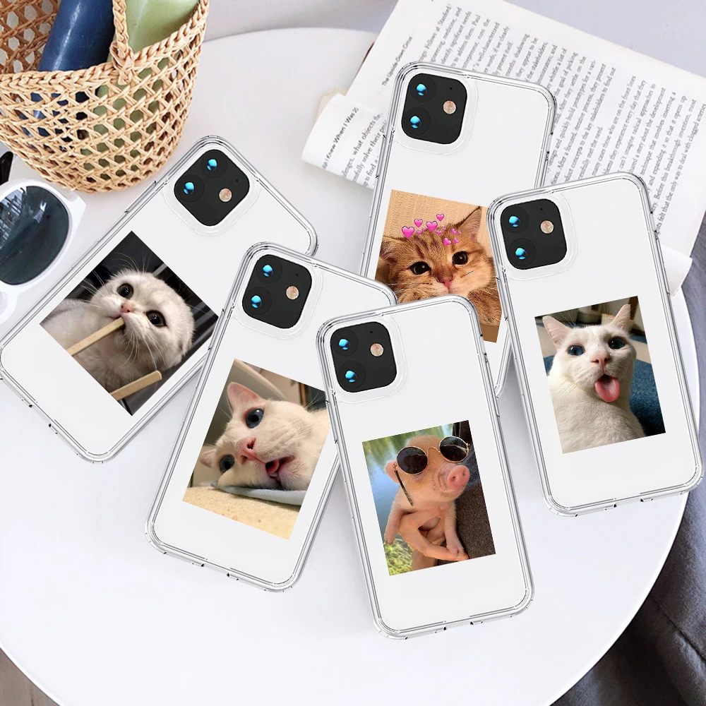 

Cat Cute Cartoon Funny Pattern Phone Case for IPhone 12 Mini 5 6 6S 7 8 SE Plus X XS XR 11 Pro Max Funda Soft Silicone Cover
