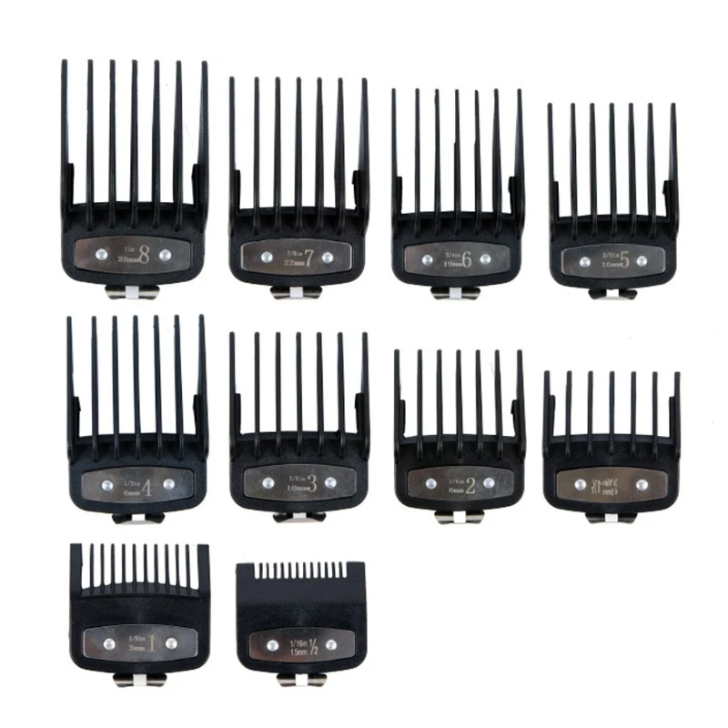 

Professional Comb Set Specially, Clipper Guard Set Attachment Combs Portable Durable Metal for Premium Home Retailsale