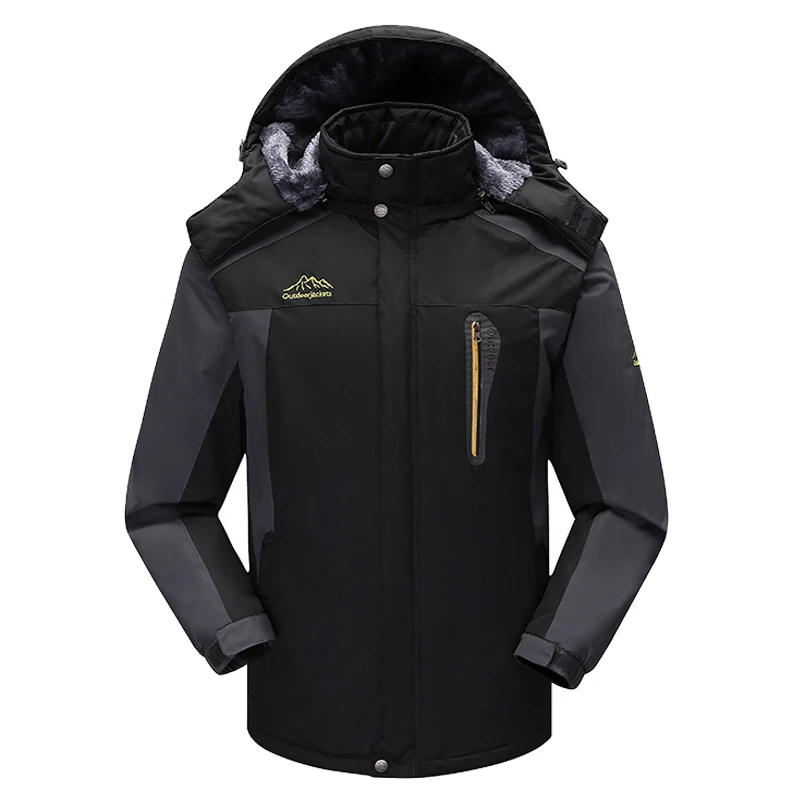 Мужская зимняя флисовая парка ветровка бархатная Толстая теплая мужские военные