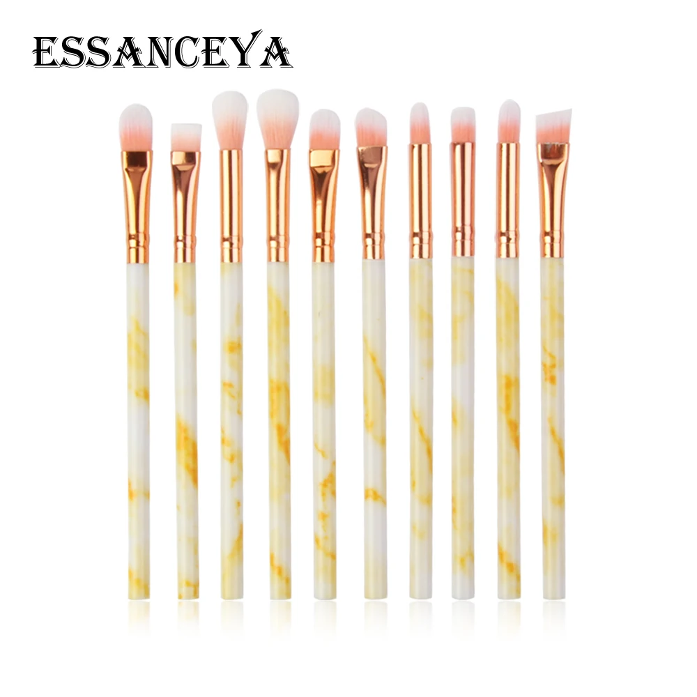ESSANCEYA 7/10 шт. набор кистей для макияжа Профессиональные теней кисти переносной красивая щетка инструменты Мрамор Мини косметические кисти - Handle Color: 10PCS