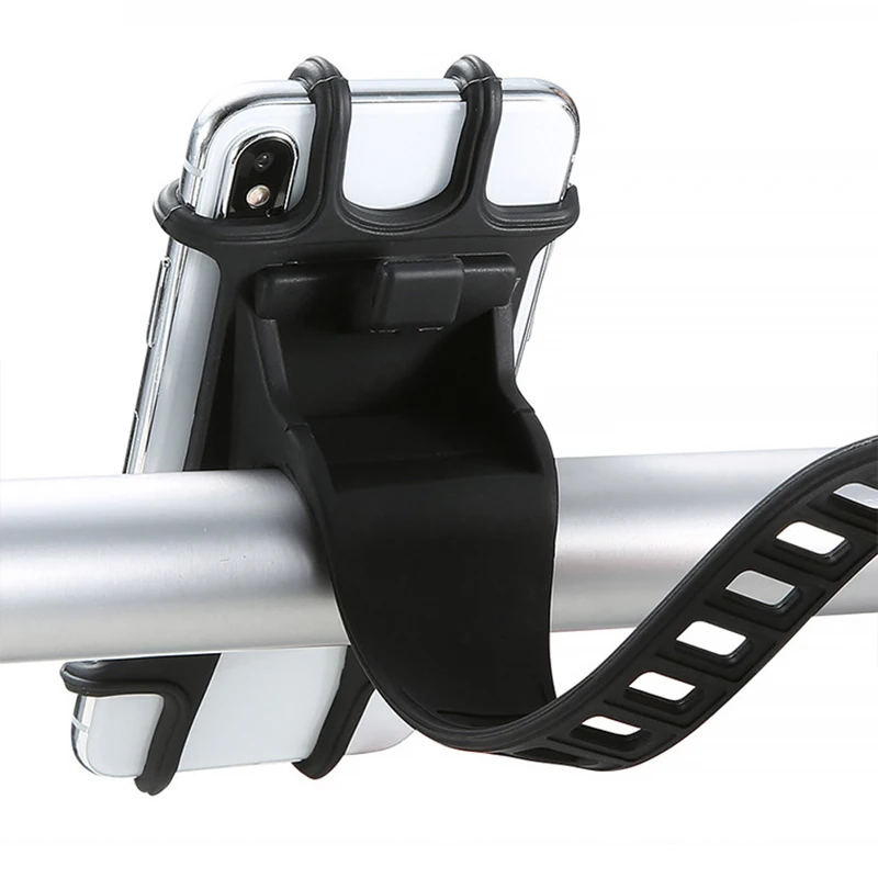 

Silicone Bike Phone Mount Motorcycle Universal Phone Holder Adjustable Bicycle Handlebar Cradle for Cycling GPS/Music Cellphone