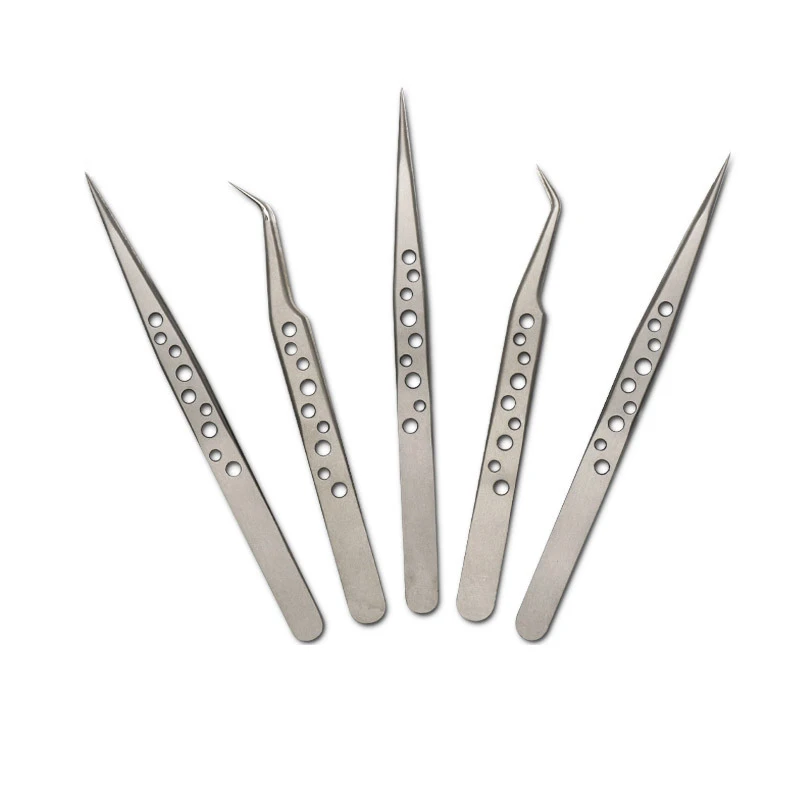 

Electronics Industrial Tweezers Anti-static Curved Straight Tip Precision Stainless Forceps Phone Repair Hand Tools Sets